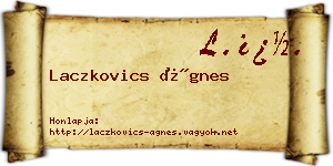 Laczkovics Ágnes névjegykártya
